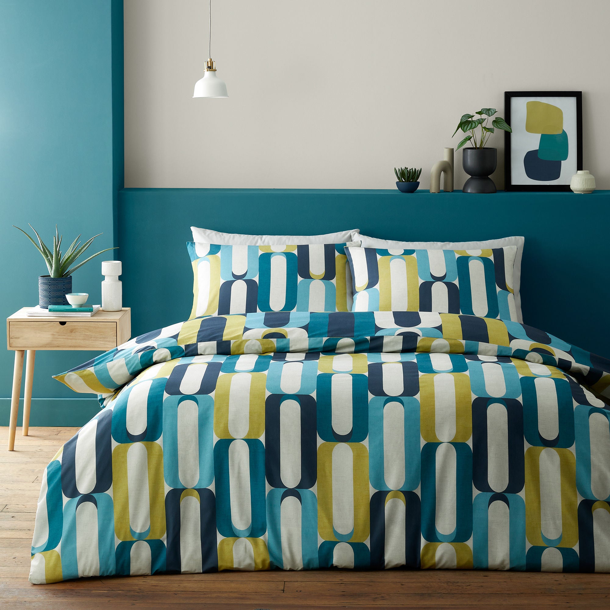 Orea Duvet Cover Set by Fusion in Blue - Duvet Cover Set - Fusion