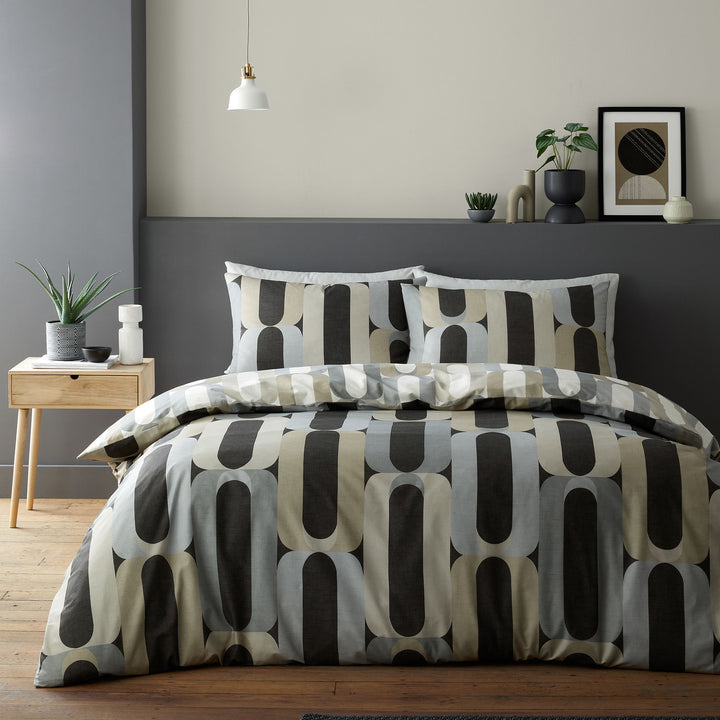 Orea Duvet Cover Set by Fusion in Charcoal - Duvet Cover Set - Fusion