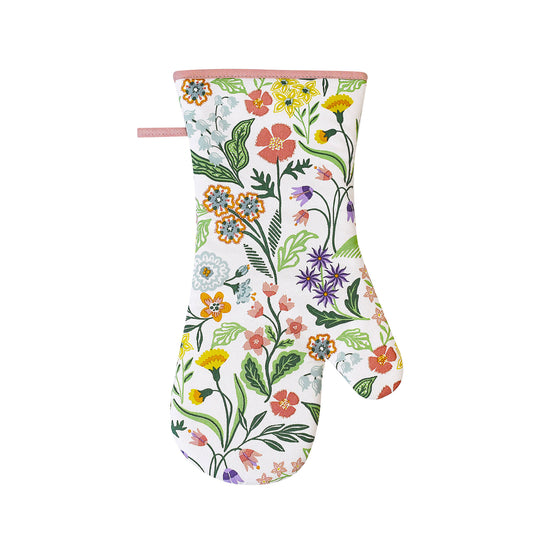 Petals & Prose Gauntlet Oven Glove in Pink