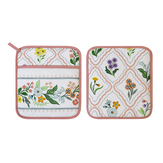 Petals & Prose Pot Mitt in Pink