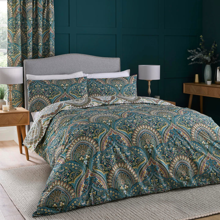 Palais Duvet Cover Set by Dreams & Drapes Design in Teal - Duvet Cover Set - Dreams & Drapes Design