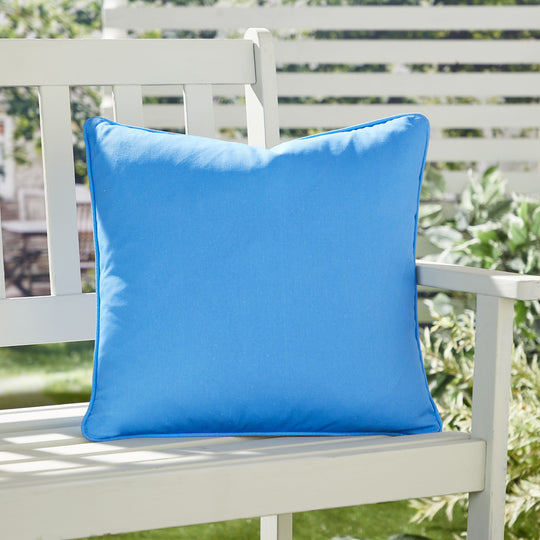 Plain Dye Outdoor Cushion in Blue 43 x 43cm