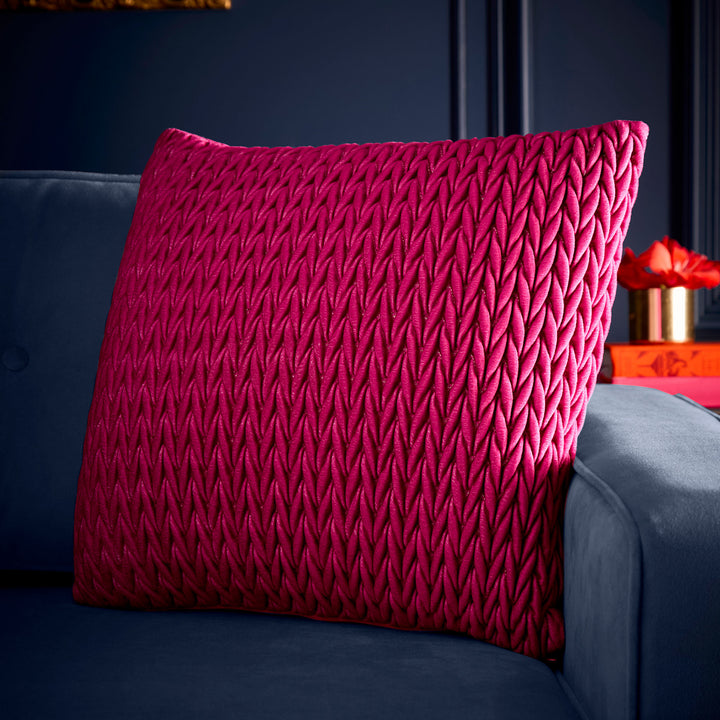 Amory Cushion by Laurence Llewelyn-Bowen in Fuchsia 43 x 43cm