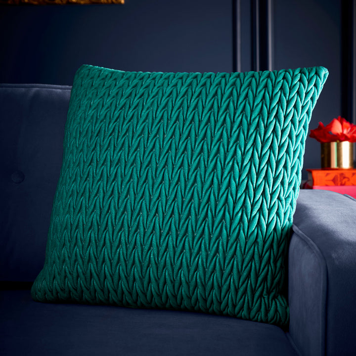 Amory Cushion by Laurence Llewelyn-Bowen in Jade 43 x 43cm