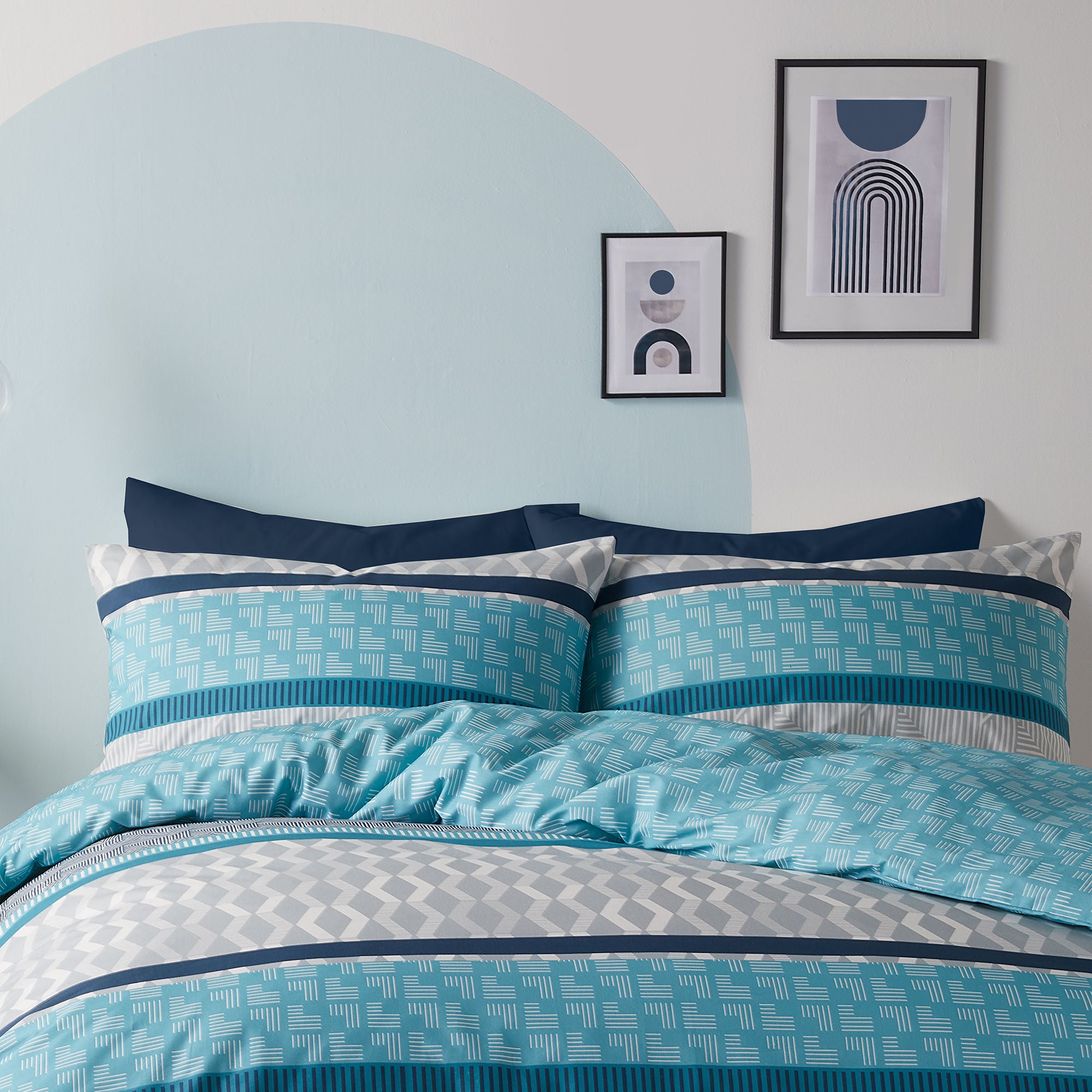 Rico Duvet Cover Set by Fusion in Teal - Duvet Cover Set - Fusion