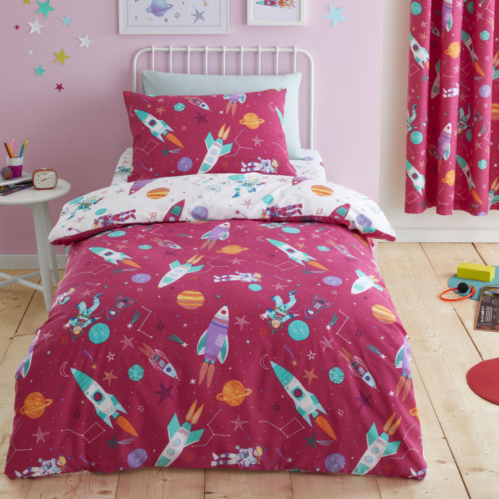 Super Sonic Girls Duvet Cover Set by Bedlam in Pink - Duvet Cover Set - Bedlam