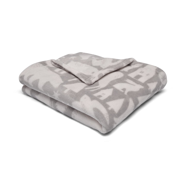 Scandi Animals Throw by Fusion Snug in Grey 120 x 150cm - Throw - Fusion Snug