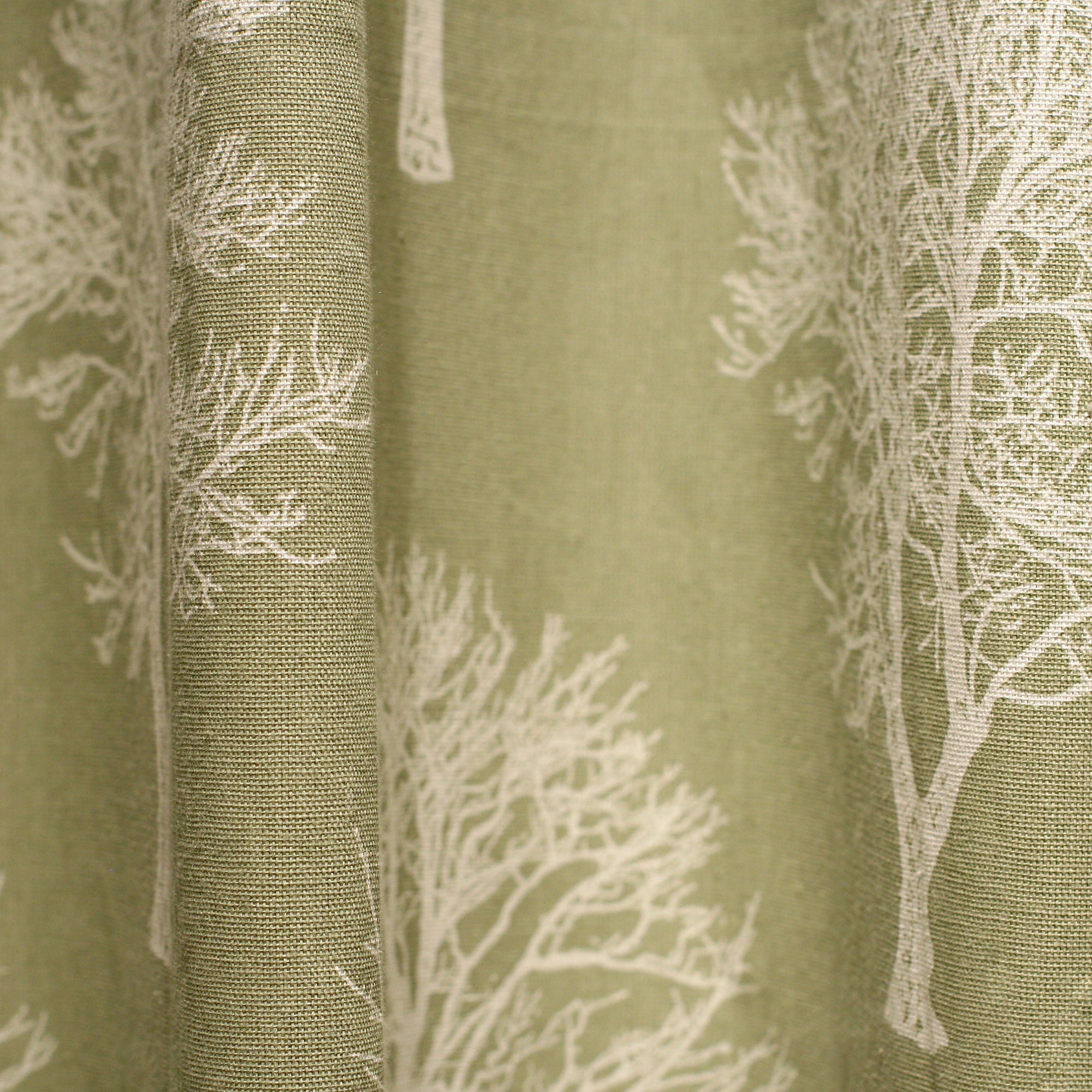 Woodland Trees Pair of Eyelet Curtains by Fusion in Green - Pair of Eyelet Curtains - Fusion