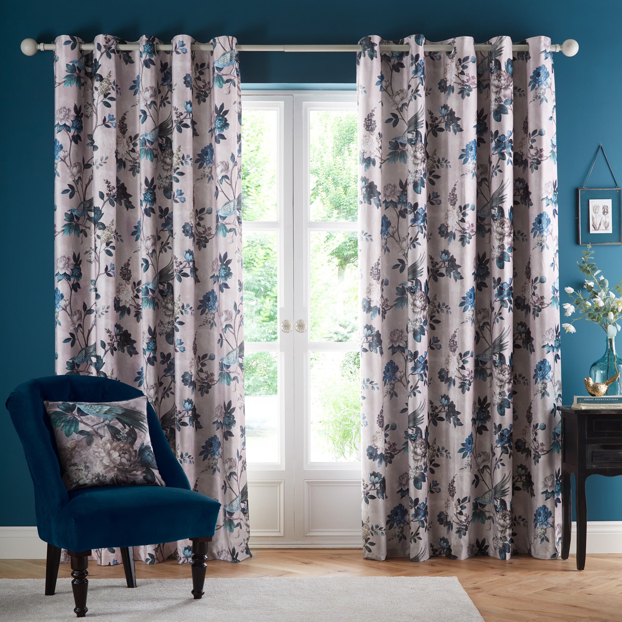 Windsford Pair of Eyelet Curtains by Appletree Heritage in Teal - Pair of Eyelet Curtains - Appletree Heritage