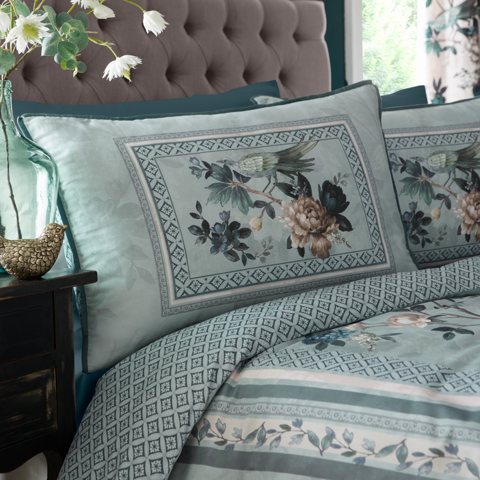 Windsford Duvet Cover Set by Appletree Heritage in Teal - Duvet Cover Set - Appletree Heritage