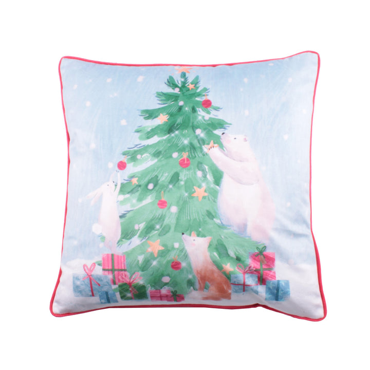 Winter Friends Cushion by Fusion in Green 43 x 43cm - Cushion - Fusion