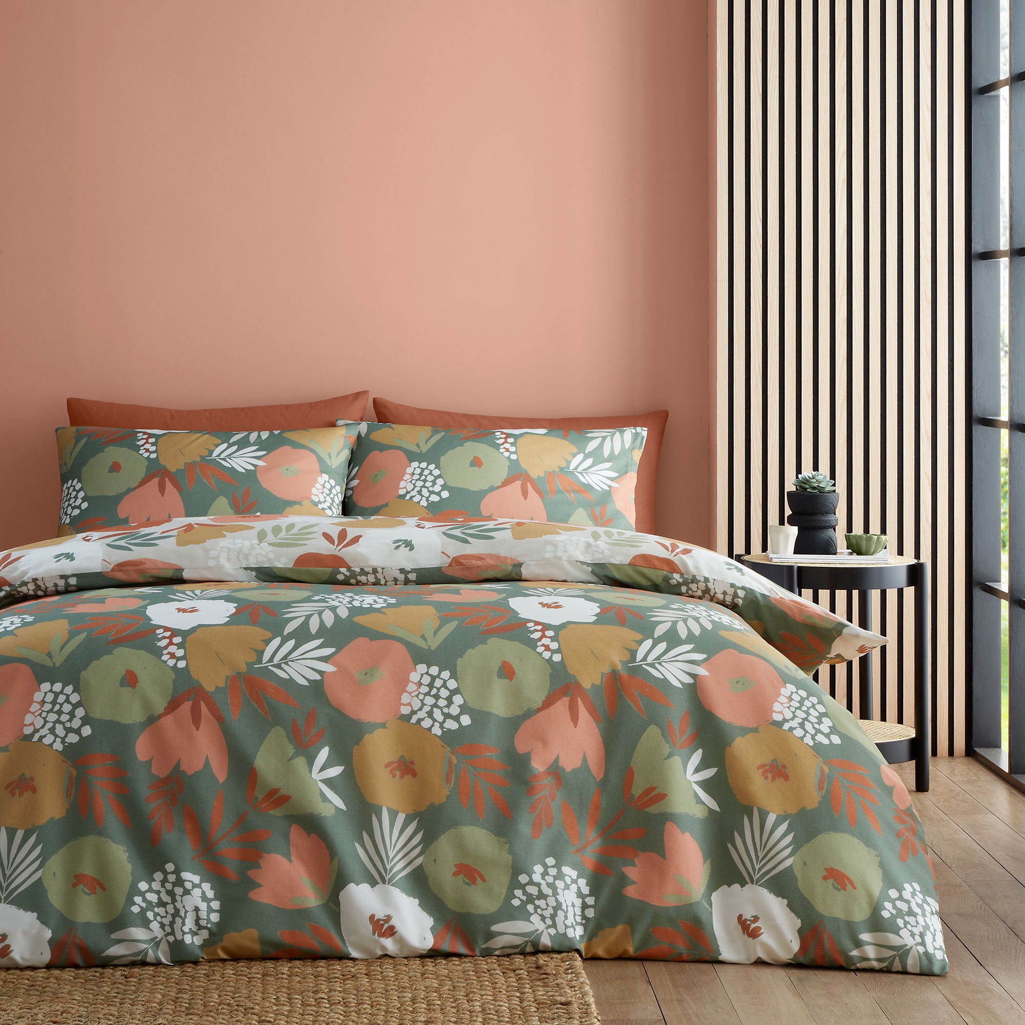 Yasmin Duvet Cover Set by Fusion in Green - Duvet Cover Set - Fusion