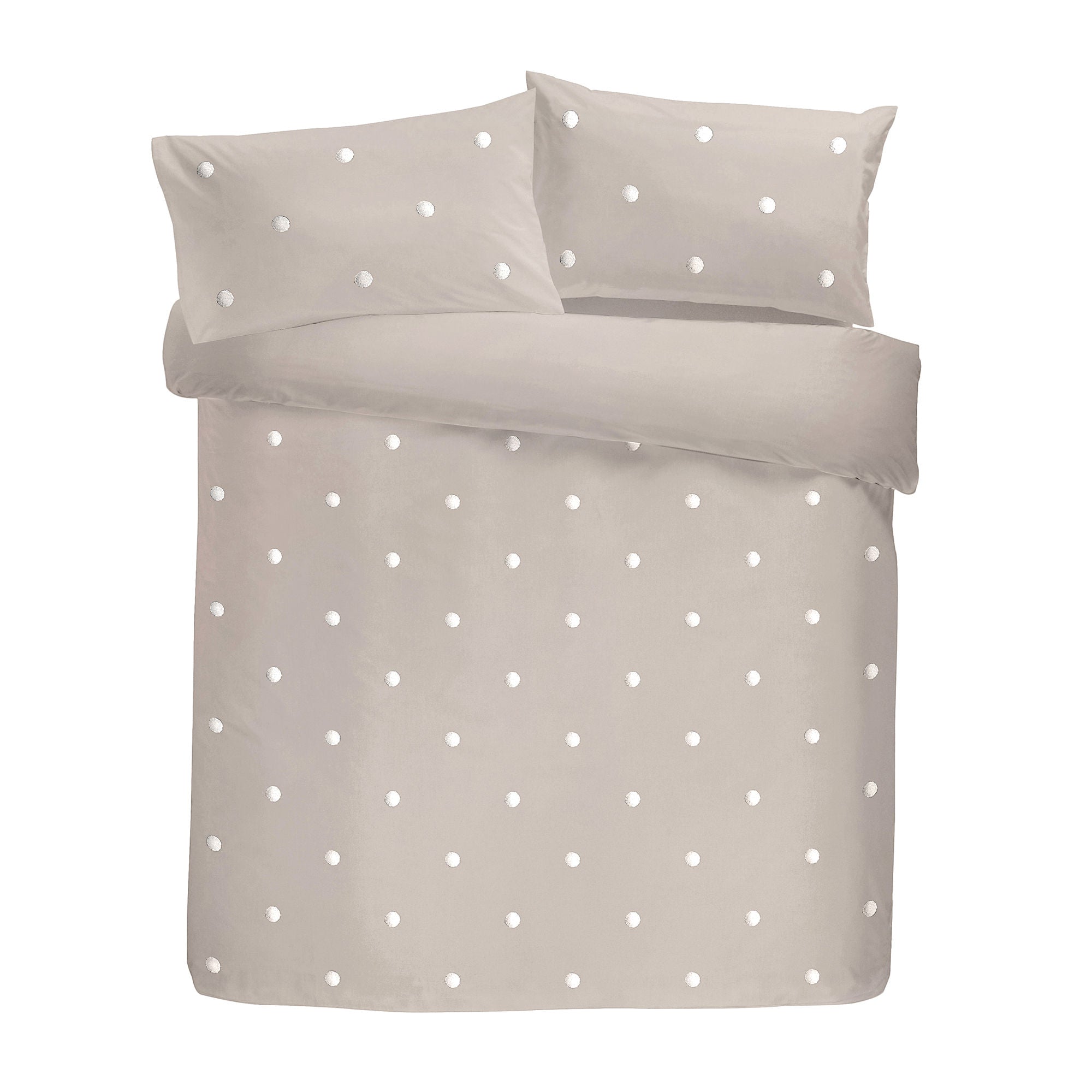 Dot Garden Duvet Cover Set by Appletree Boutique in Linen with White Dots - Duvet Cover Set - Appletree Boutique