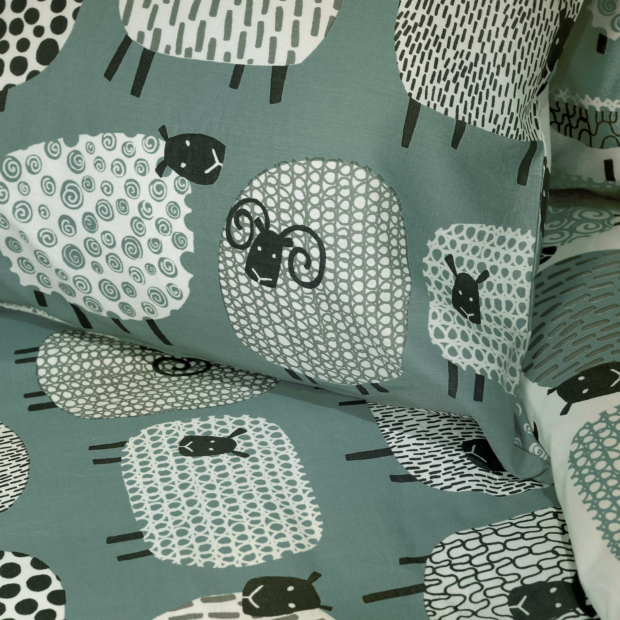 Dotty Sheep Duvet Cover Set by Fusion in Duck Egg - Duvet Cover Set - Fusion