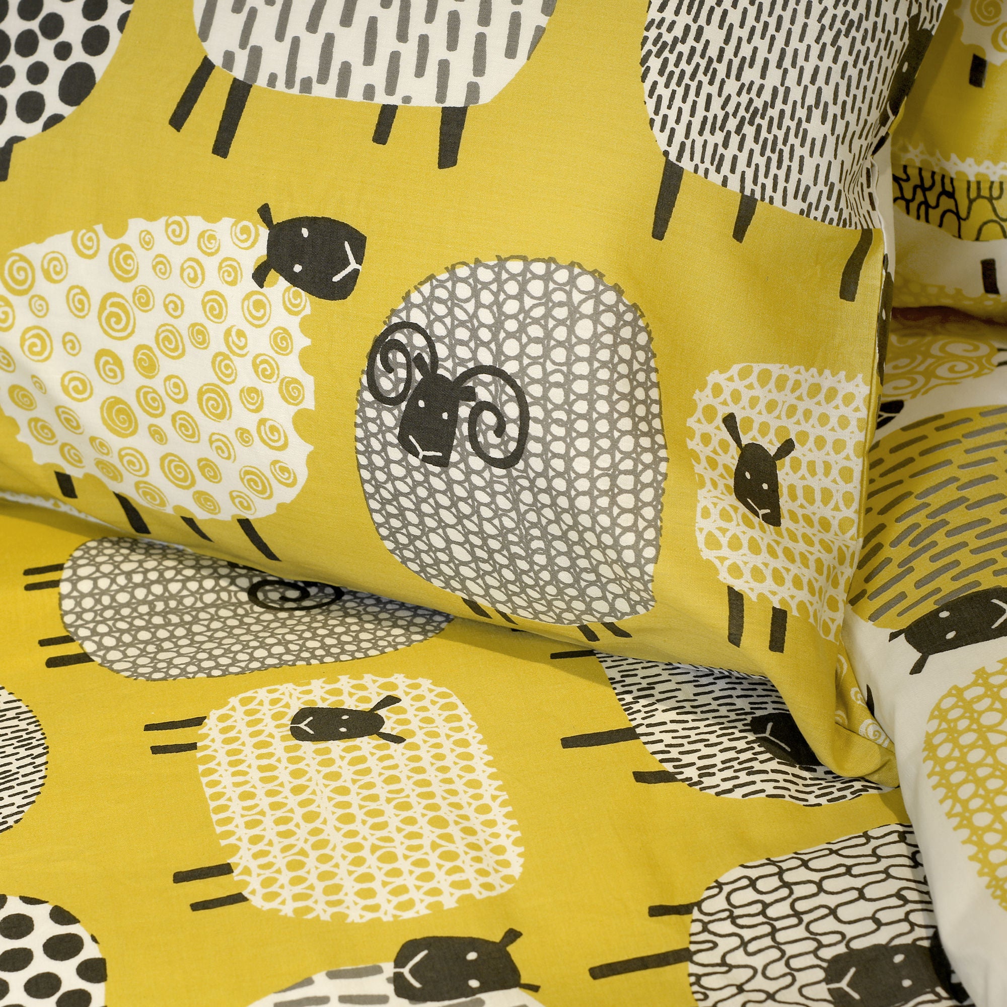 Dotty Sheep Duvet Cover Set by Fusion in Ochre - Duvet Cover Set - Fusion