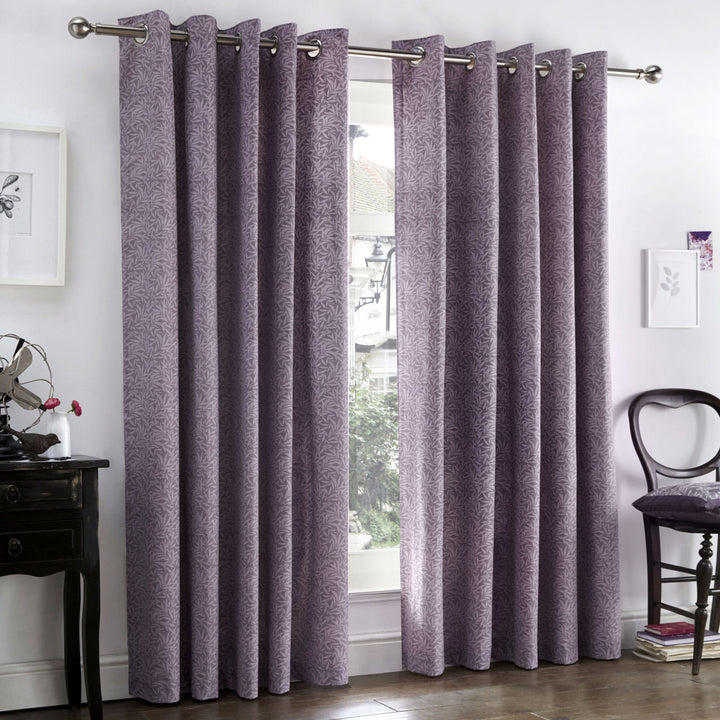 Hanworth Pair of Eyelet Curtains by Dreams & Drapes in Heather - Pair of Eyelet Curtains - Dreams & Drapes