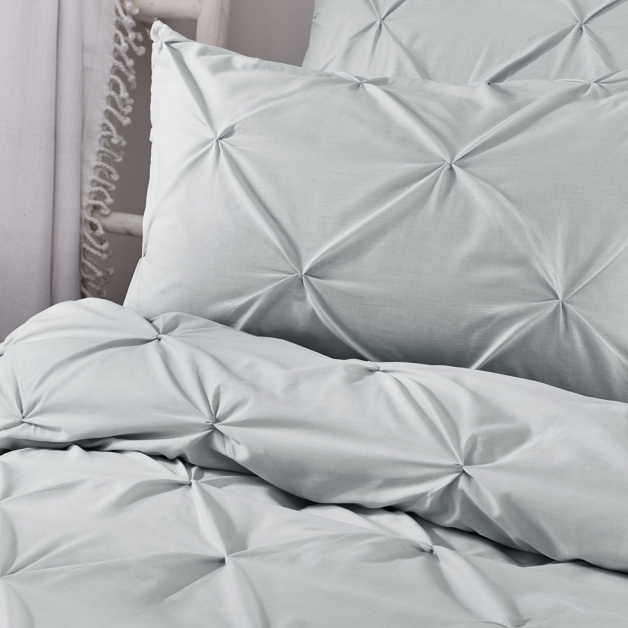 Lara Duvet Cover Set by Serene in Silver - Duvet Cover Set - Serene