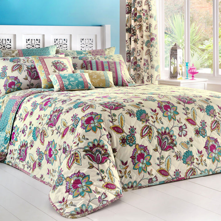 Marinelli Bedspread by Dreams & Drapes in Teal 229cm X 195cm - Bedspread - Dreams & Drapes