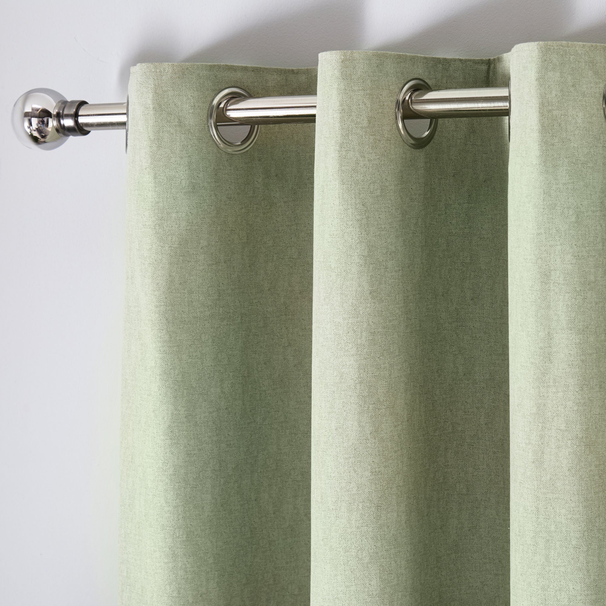 Sorbonne Pair of Eyelet Curtains by Fusion in Green - Pair of Eyelet Curtains - Fusion