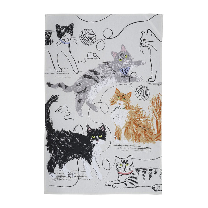 Ulster Weavers Feline Friends Tea Towel - Cotton One Size in Grey