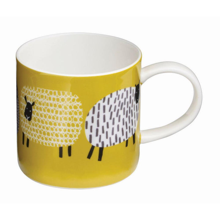 Ulster Weavers Mug - Dotty Sheep (New Bone China, Yellow, 250ml) - Mug - Ulster Weavers