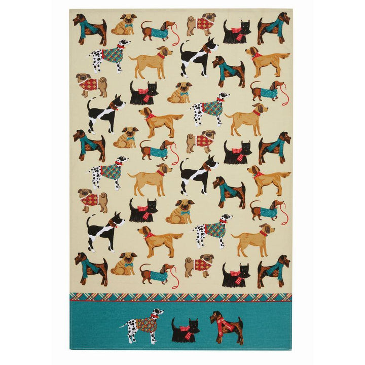 Ulster Weavers Cotton Tea Towel - Hound Dog (100% Cotton, Turqouise) - Tea Towel - Ulster Weavers