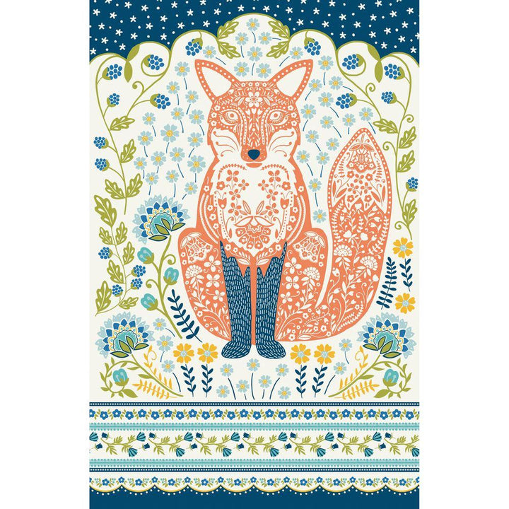 Ulster Weavers Cotton Tea Towel - Woodland Fox (100% Cotton, Blue) - Tea Towel - Ulster Weavers