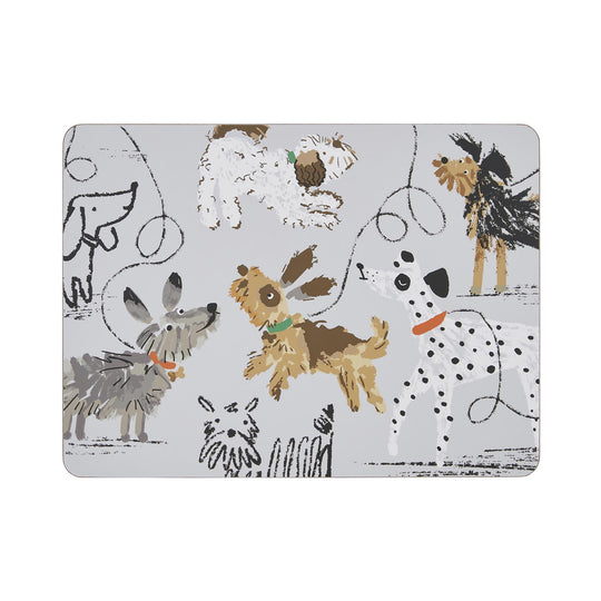 Dog Days Placemat 4 Pack in Grey