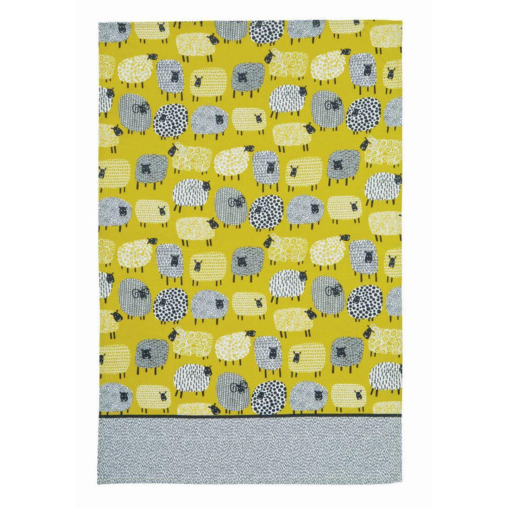 Ulster Weavers Cotton Tea Towel - Dotty Sheep (100% Cotton, Yellow) - Tea Towel - Ulster Weavers