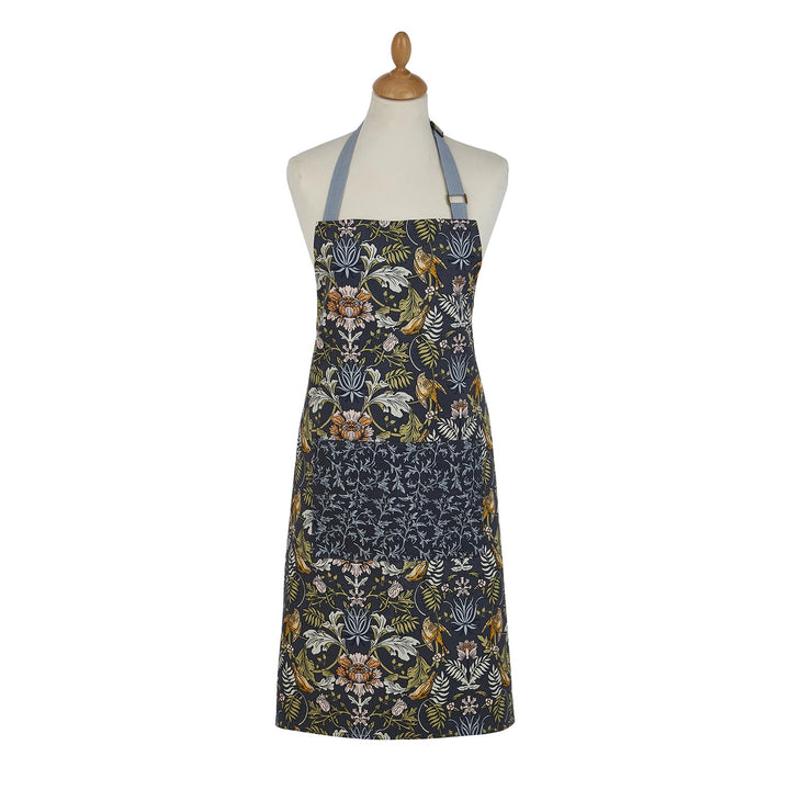 Ulster Weavers Finch & Flower Apron - Cotton One Size in Navy - Apron - Ulster Weavers