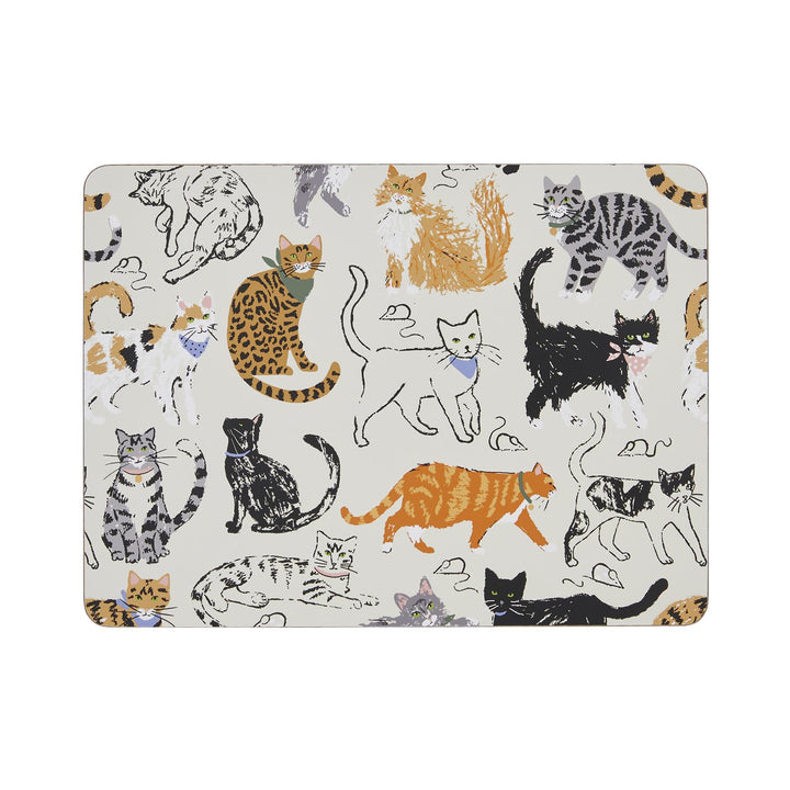 Ulster Weavers Feline Friends Placemat - 4 Pack One Size in Cream - Placemat - Ulster Weavers