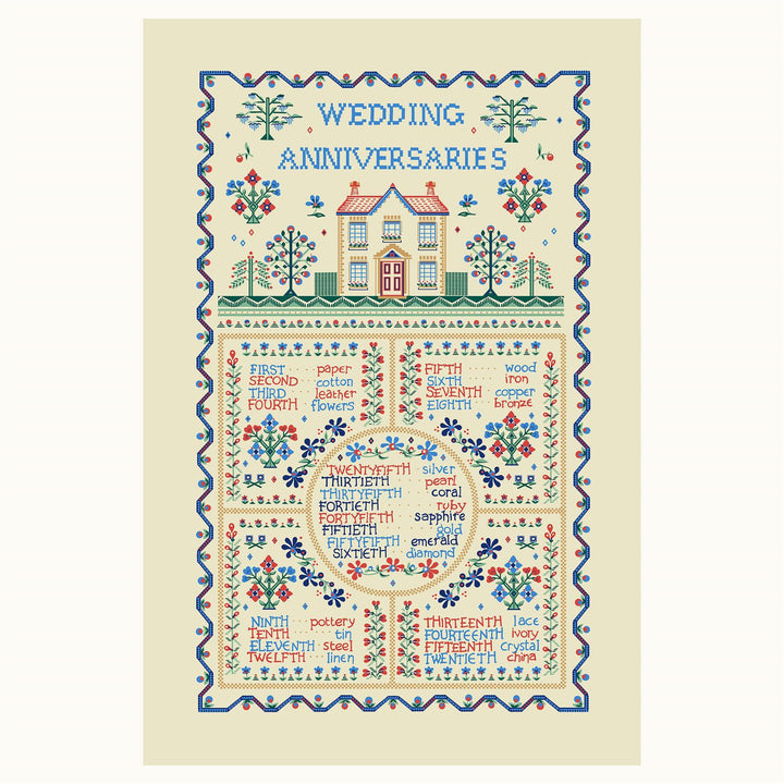 Ulster Weavers Cotton Tea Towel - Wedding Sampler (100% Cotton, Yellow) - Tea Towel - Ulster Weavers