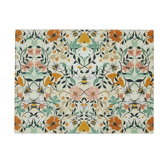 Bee Bloom Glass Worktop Saver in Yellow