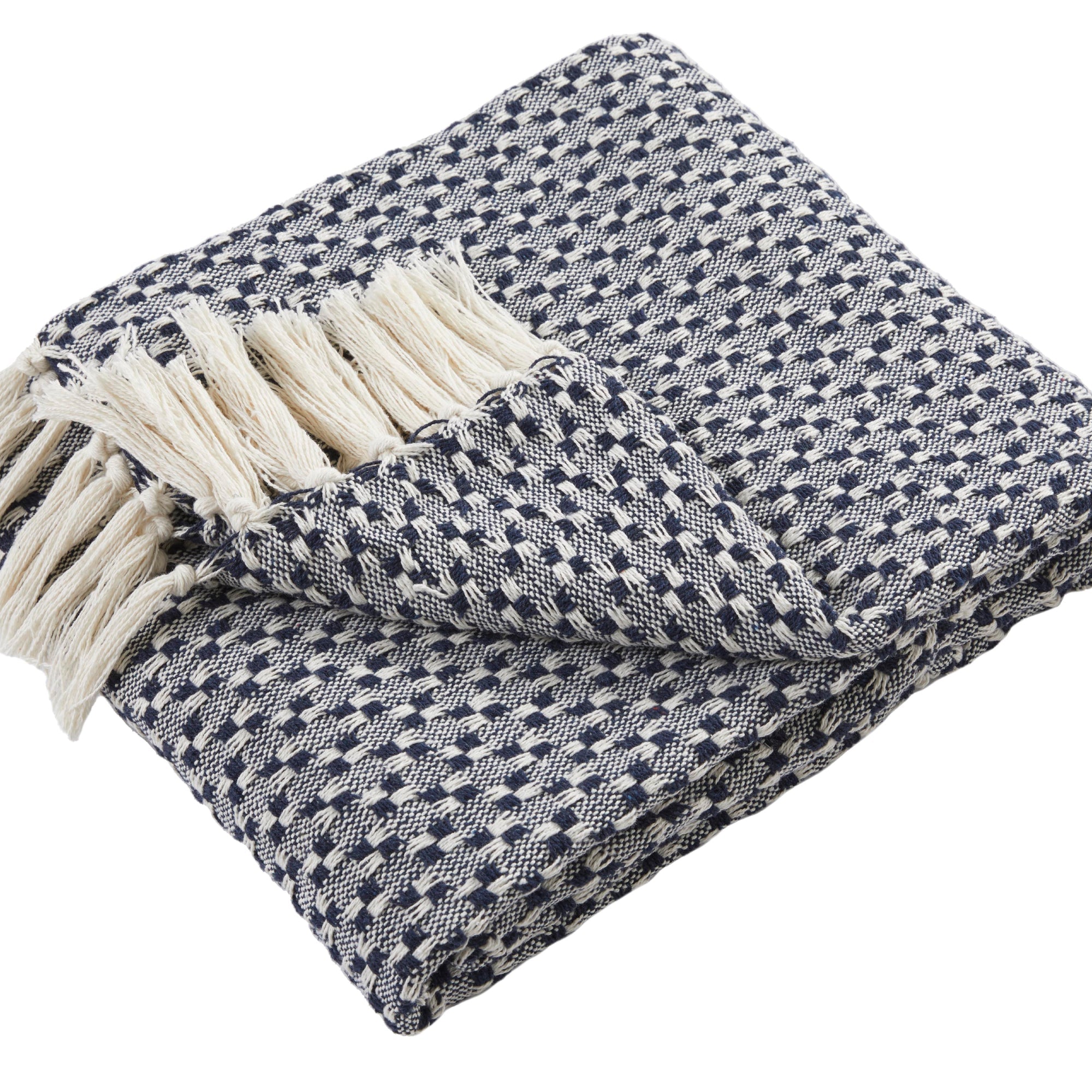 Bexley Throw by Appletree Loft in Navy 130 x 180cm - Throw - Appletree Loft