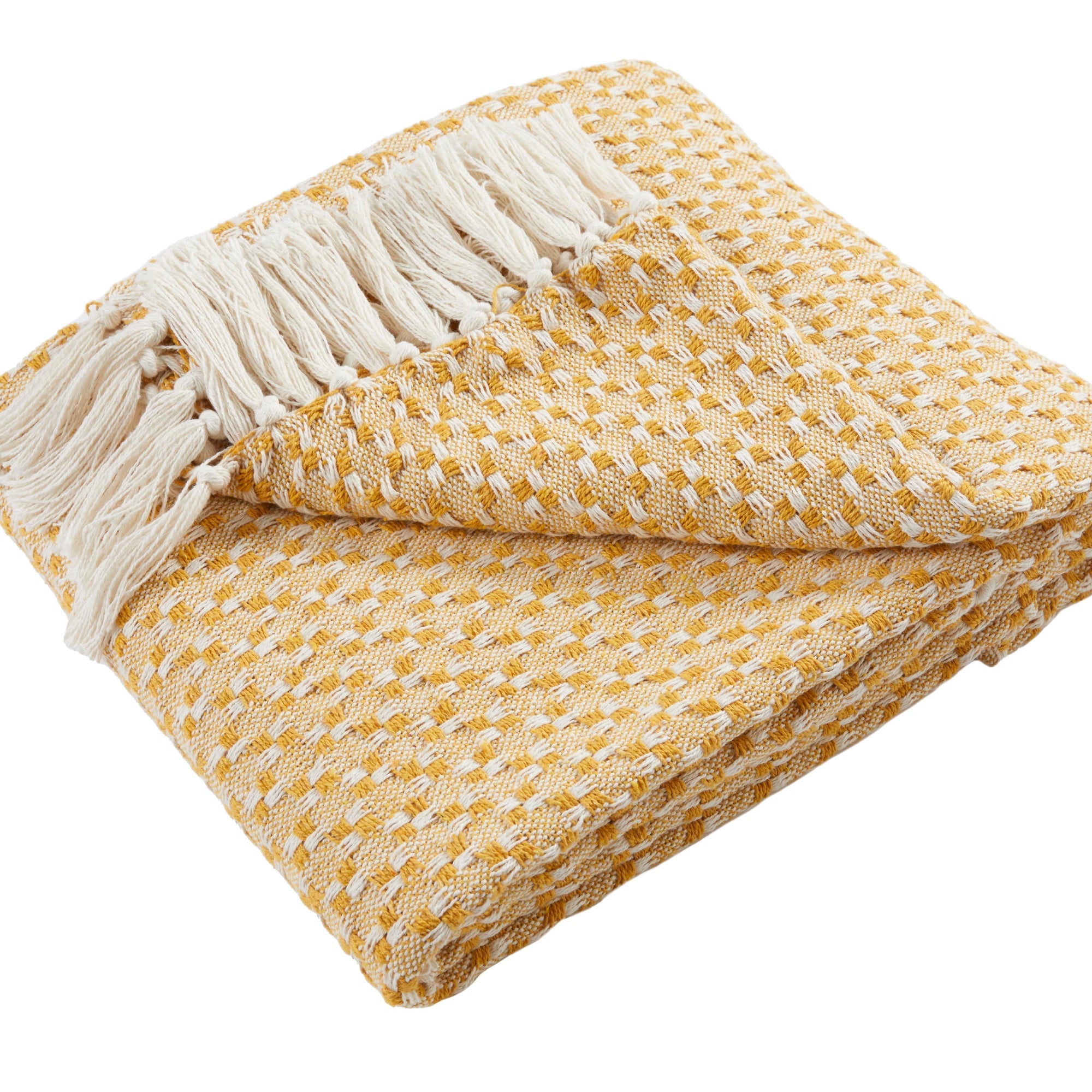 Bexley Throw by Appletree Loft in Ochre 130 x 180cm - Throw - Appletree Loft