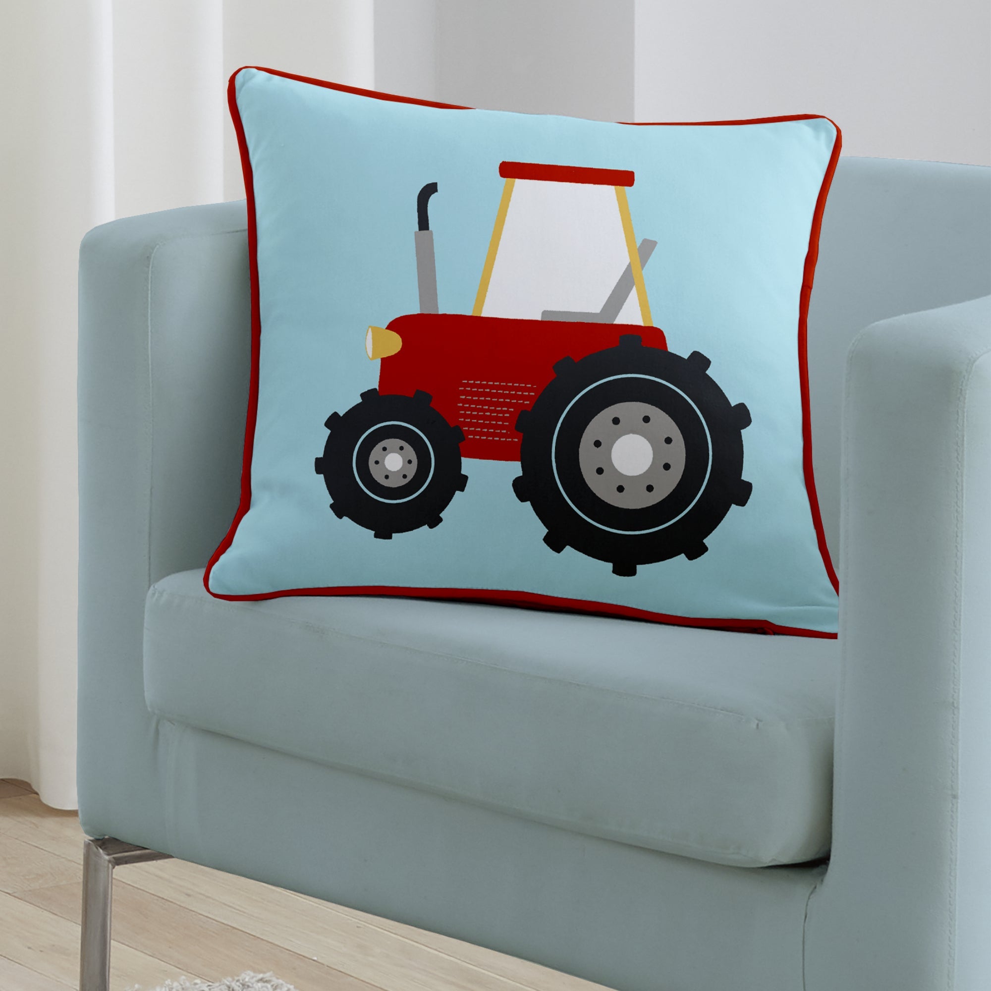 Farmyard Friends Filled Cushion by Bedlam in Blue 43 x 43cm - Filled Cushion - Bedlam