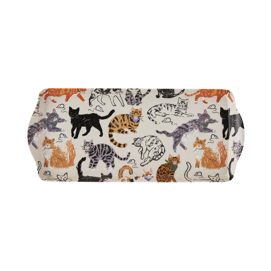 Feline Friends Small Serving Tray in Cream