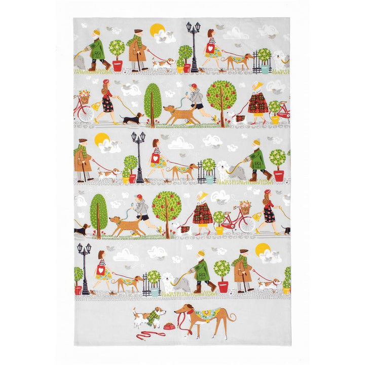 Ulster Weavers Cotton Tea Towel - Walkies (100% Cotton, Green) - Tea Towel - Ulster Weavers