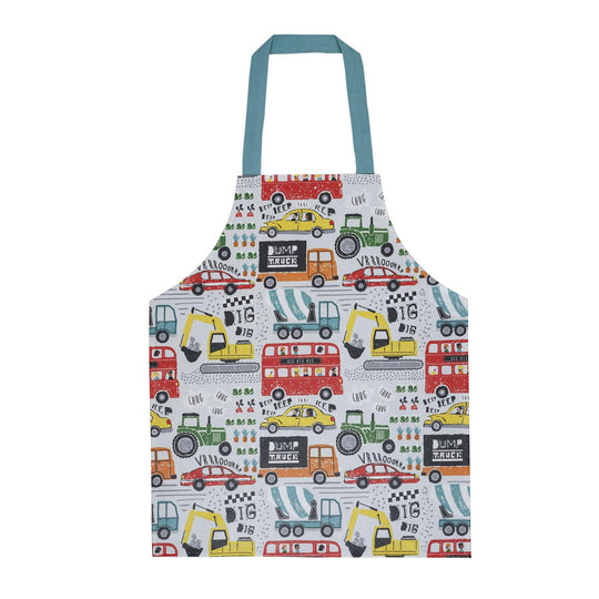 Just Keep Trucking Kids PVC Apron in Multicolour